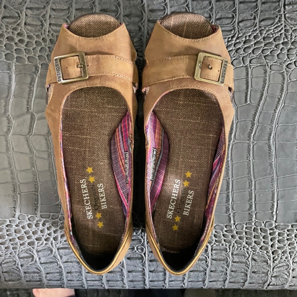 Skechers bikers slip ons